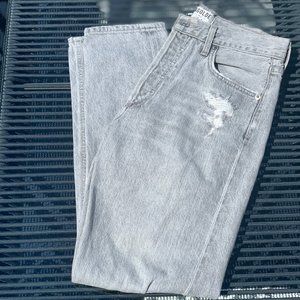 Agolde Light Gray Straight Leg Jeans
